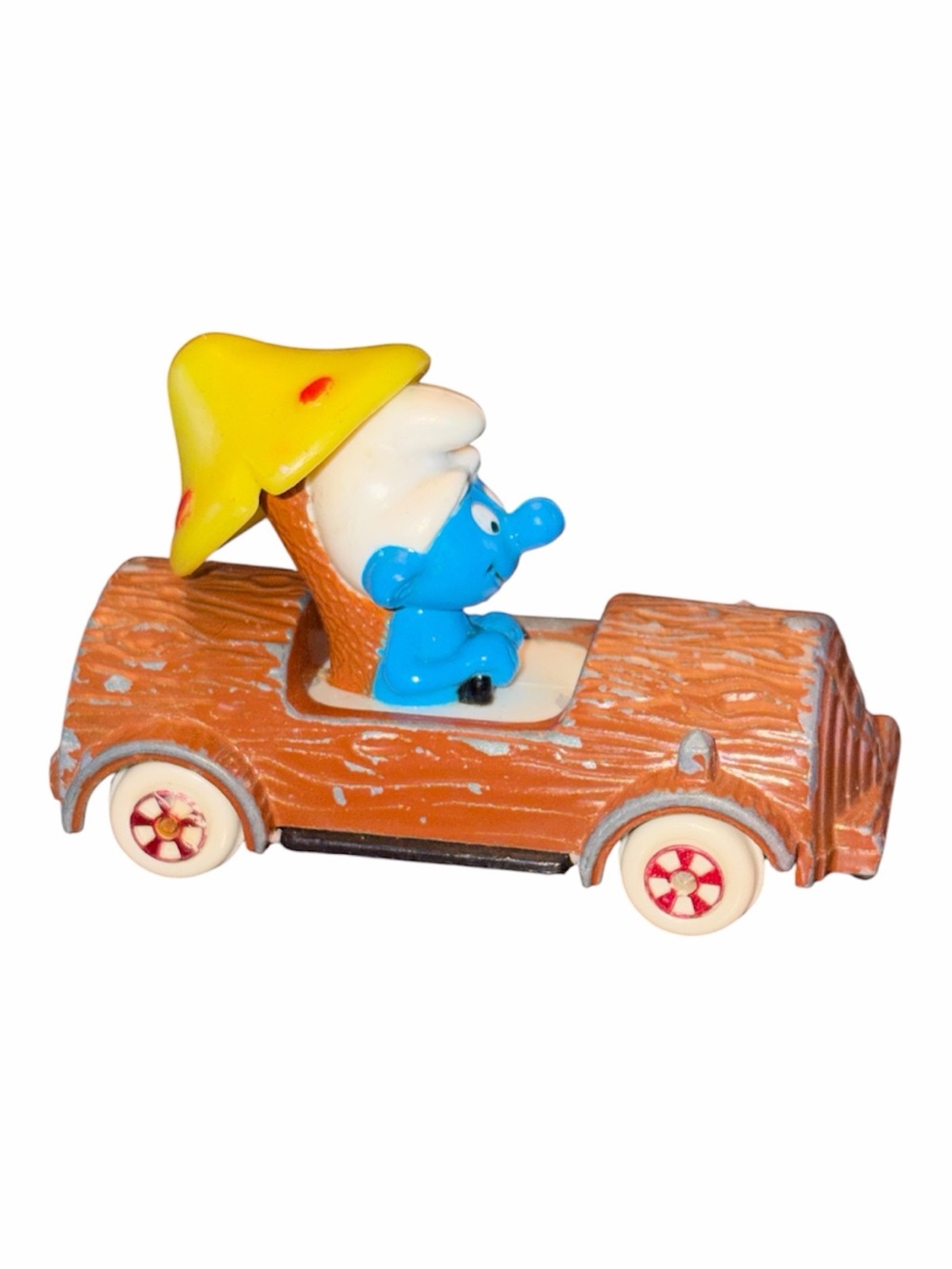 Ertl Handy Smurf 3 Vintage 1982 Log Smurf About Diecast Metal Toy Car - Picture 2 of 5